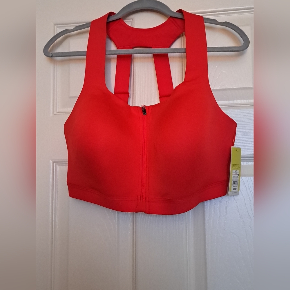 Red Front-Zip Sports Bra - Women Intimates